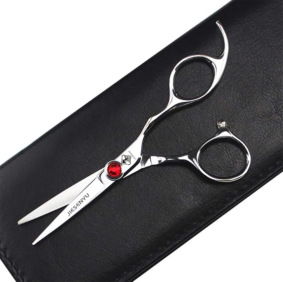 JIESENYU 4.5 inch hairdressing scissors 440C high-grade steel making the best hairdressing scissors barber hairdressing tools (Silver)