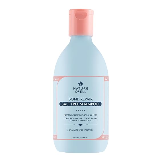 Nature Spell Bond Repair Shampoo for Dry & Damaged Hair, Vegan, 10.14 fl oz | Sulfate & Paraben Free, Repairs & Nourishes with Vegan Keratin & Hyaluronic Acid, Color Safe, For All Hair Types
