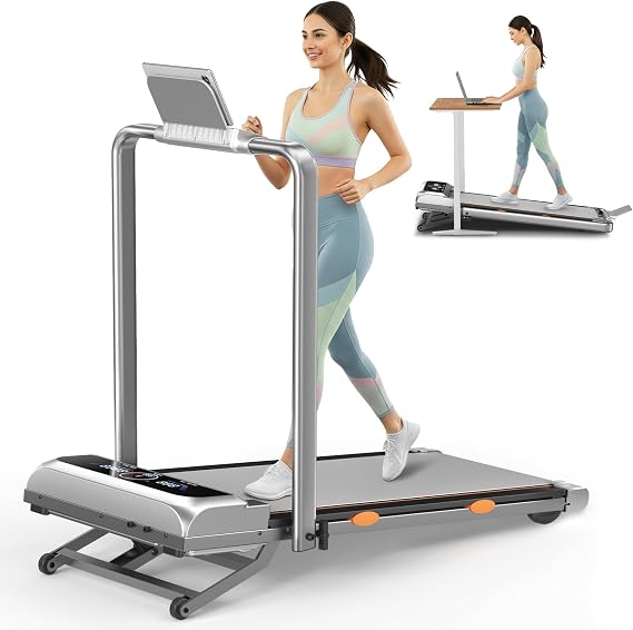 Walking Pad with 15% 12-Level Auto Incline, Treadmill for Home Foldable, 450 Lbs Capacity Ui Screen, Rayspace 3.5HP Quiet Under Desk Treadmill, Speaker, App & Remote Control