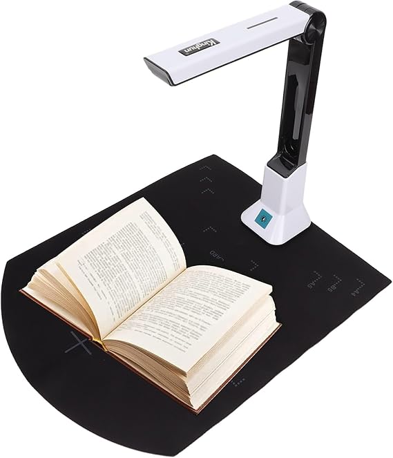 Document Scanner, 8 Million Pixels Book Scanner, Auto Focusing Document Scanner Document Camera, Automatic Calibration, OCR Text Recognition
