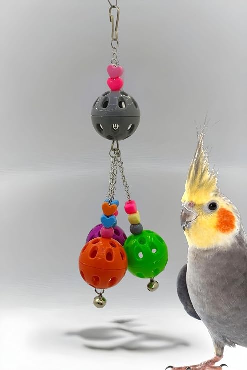 Sultan Papağanı Zilli Top Oyuncağı 25 Cm - Eğlenceli Kuş Aktivite Oyuncak