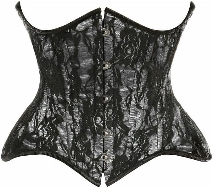 Daisy corsets womens Top Drawer White WBlack Lace Double Steel Boned Curvy Cut Waist Cincher Corset