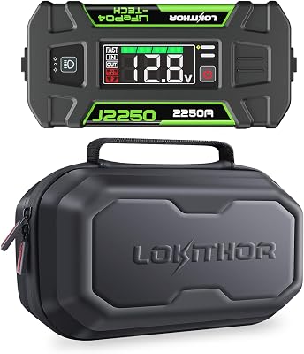 LOKITHOR J2250 12V Jump Starter Lithium Iron Phosphate LiFePO4 Car Starter Battery Pack and J-Series Bag EVA Protection Case for J401J401XJ402J2250J3250 Jump Starter
