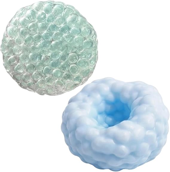 2 PCS Crunchy Squishy, Slow Rising Crunchy Ball with Glass Beads and Blueberry Scent, Sand Squishy Textured for Relaxation, Durable Slow Rise Squishies for Office and Home Use