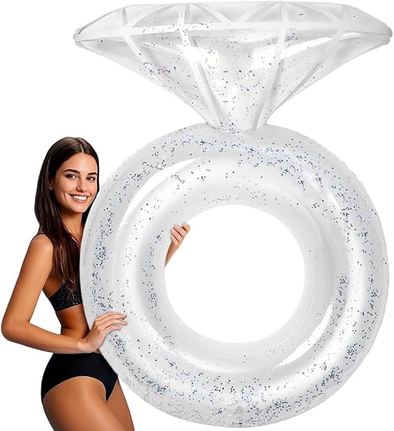 Pool Floats, Inflatable Diamond Ring Pool Float, Hen Do Pool Inflatables, Engagement Ring Floatie, Inflatable Floaties for Adults, Hen Bride Engagement Wedding Party Pool Float
