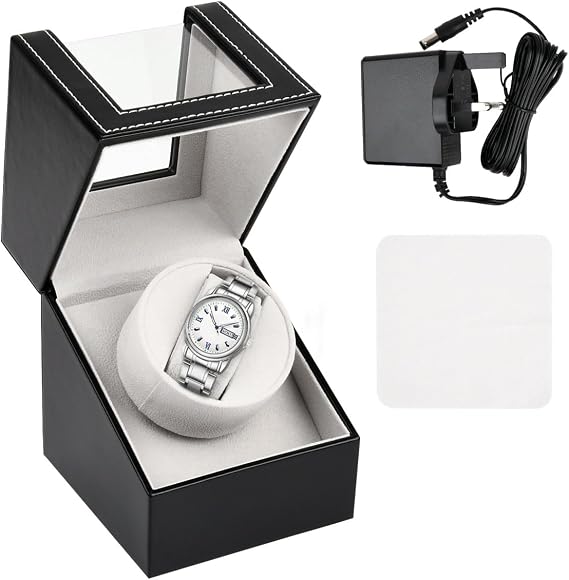 Single Automatic Watch Winder for 1 Watch, Quiet Motor, Black