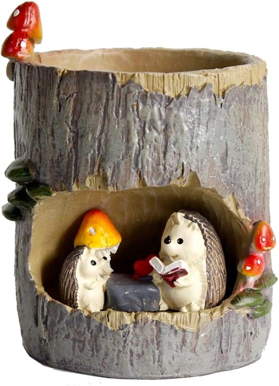 FunnyGoo Succulent Planter Pots Flower Plant Pots Bonsai Pots with Cute Animals for Office Balcony and Garden (Hedgehog)