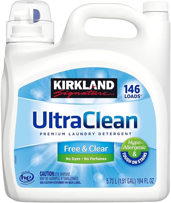 Kirkland Signature Ultra Clean Free & Clear HE Premium Hypo-Allergenic 146 Loads Liquid Laundry - (5.73L)