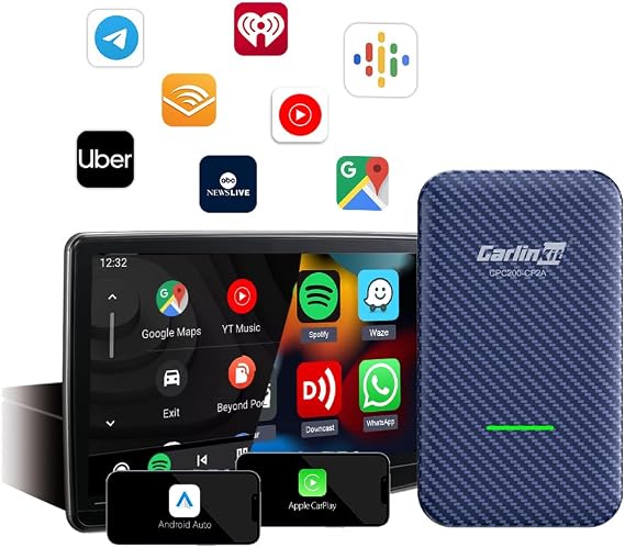 CarlinKit 4.0 Wireless CarPlay 2026 Apple Adapter 2-in-1 CPC200-CP2A | Wireless Android Auto Adapter for OEM Wired CarPlay Cars. Wired to Wireless, Auto Connect, Online Upgrade, 5.8GHz Wi-Fi GPS