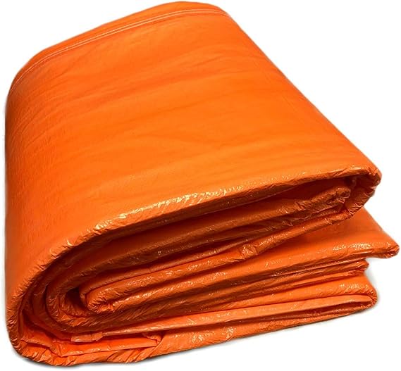 12' x 20' Poly Concrete Curing Blanket Cover with Foam Core | Insulated Cement Blanket, PE Coated Woven Tarp for Construction and Landscaping, UV and Tear Resistant, Orange