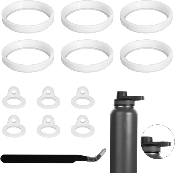 PEUTIER Water Bottle Lid Replacement for Thermoflask 24/32/40/64oz | Straw Gasket Replacement Accessories & Tweezers Silicone O Ring Rubber Seal Washer Part for Thermoflask Chug Spout Lid