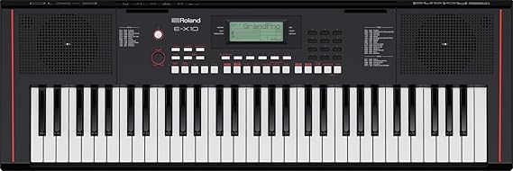 Roland E-X10 Keyboard 61-Tasten Piano perfekt für Einsteiger & Unterricht 600+ Sounds Stereo-Lautsprecher 140 integrierte Songs MIDI-Steuerung via USB Mikrofon- & Aux-Eingang