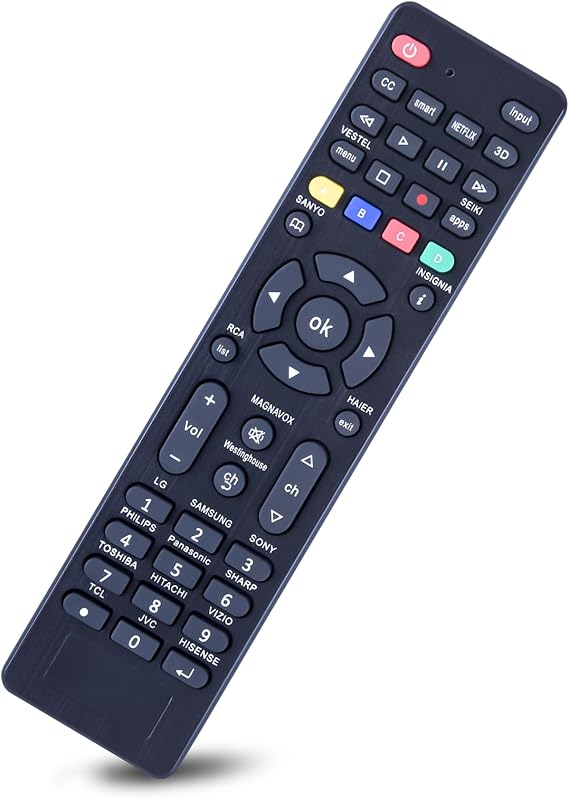 Universal Replacement Remote Control Compatible With Samsung, Sony, Hitachi, Panasonic Smart TV RC-G008