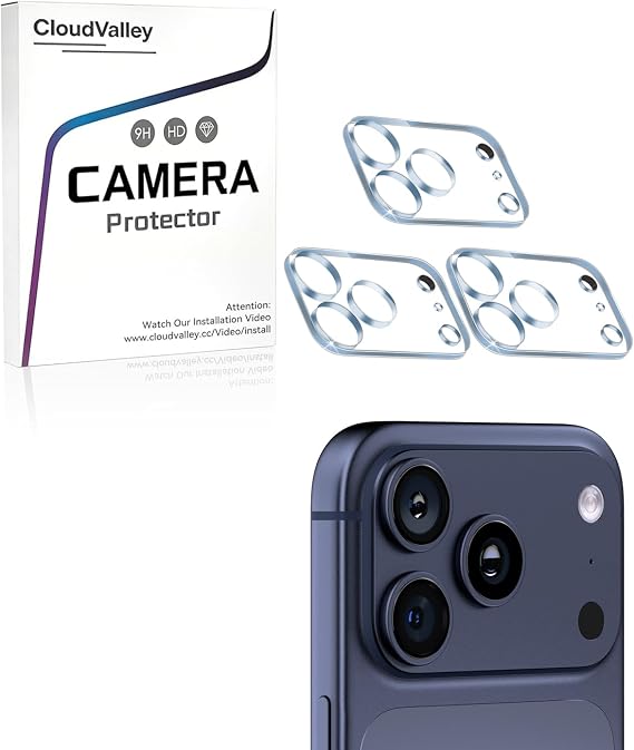 CloudValley 3 Pack for iPhone 17 Pro Max Camera Lens Protector
