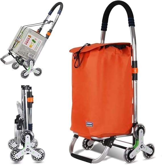 foldable shopping trolley Cart with wheels Folding Shopping Trolley Cart Shopping Cart ，Foldable Shopping Trolley On 3 + 3 Wheels, Lightweight Shopping Cart With Insulated Bag, 50kg Large Capacity