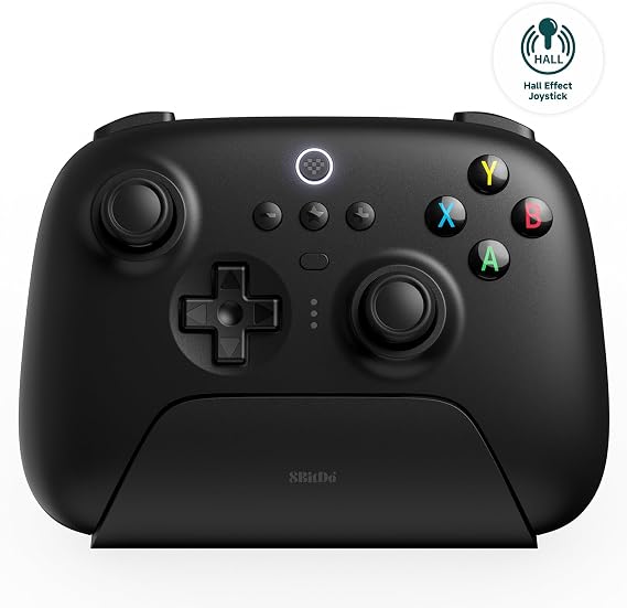 8Bitdo Ultimate 2.4G Wireless Controller, Hall Effect Joystick Update, Gaming Controller with Charging Dock for PC, Android, Steam Deck & Apple (Black)