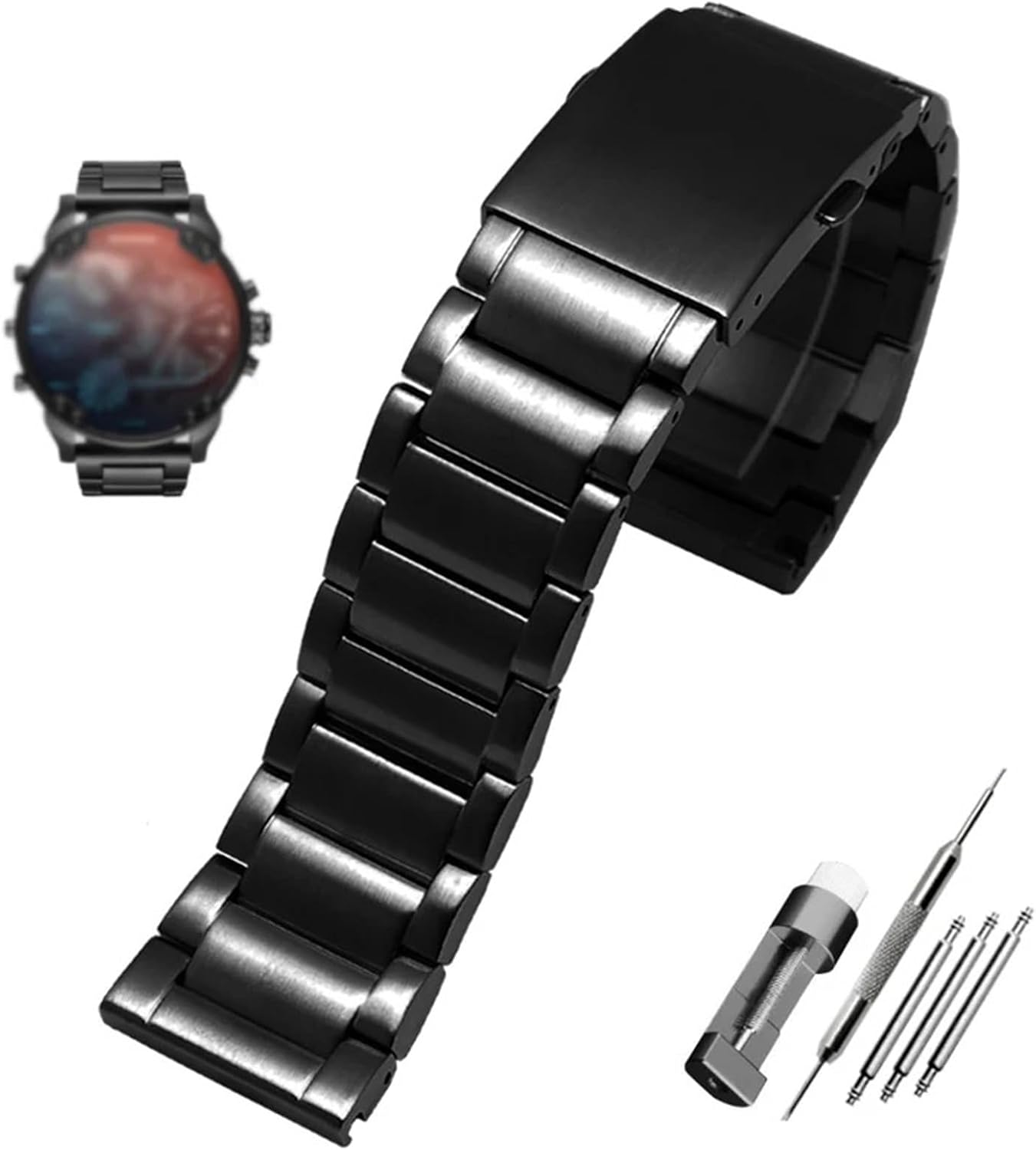 Gold Color Stainless steel watchband 22mm 24mm 26mm 28mm mens solid metal bracelet for diesel DZ7333 DZ4344 watches band