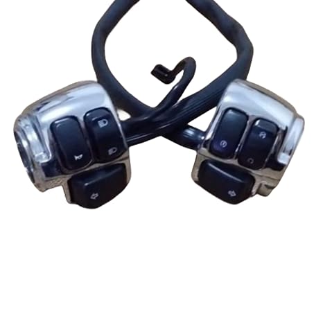 Chrome 1" 25mm Motorcycle Handlebar Control Switches W/Wiring Harness for Harley Cruiser Chopper XL
