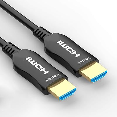 Fiber HDMI Cable 100ft 4K 60Hz, Fiber Optic HDMI 2.0b Cable HDR10, ARC, HDCP2.2, 3D, 18Gbps, Subsampling 4:4:44:2:24:2:0 Slim and Flexible HDMI Fiber Optic Cable