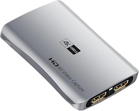 Video Capture Card,USB A or C 3.0 Capture Card,HDMI (Input 4K 60Hz) to USB Audio Video Recording (1080P 60Hz, 2K 30Hz) for Teaching,Broadcasting,Gaming,Streaming,Video Conference (SS-VCC4-4K)