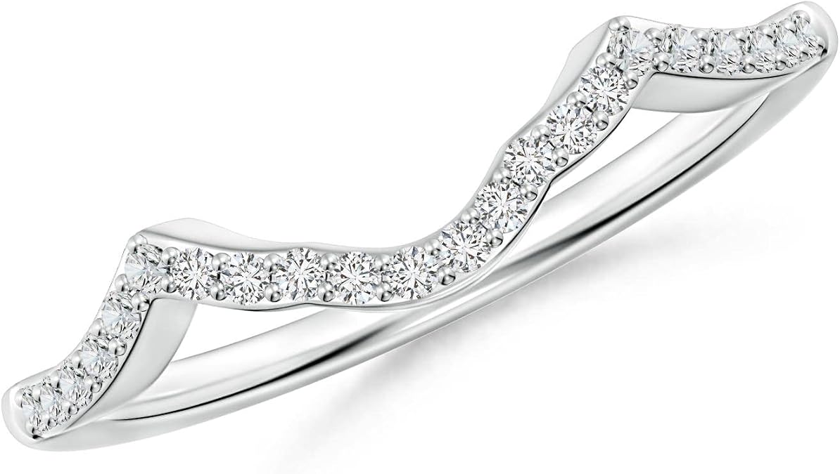 Lab Grown Diamond Half Eternity Curved Wedding Ring in Sterling Silver/ 14K Gold/Platinum for Women | April Birthstone | Wedding, Anniversary, Engagement, Birthday Jewelry Gift For Her