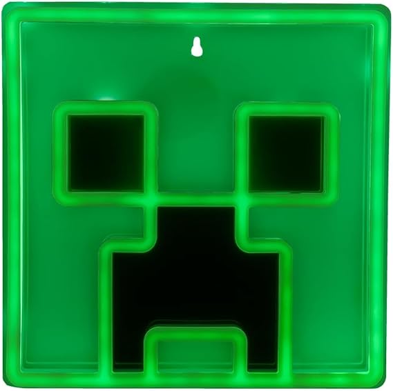 Creeper Iconic LED Wall-Mountable Light Officially Licensed Minecraft Room Decor for Boys and Girls, Gamer Night Light in Vibrant Green - Paladone