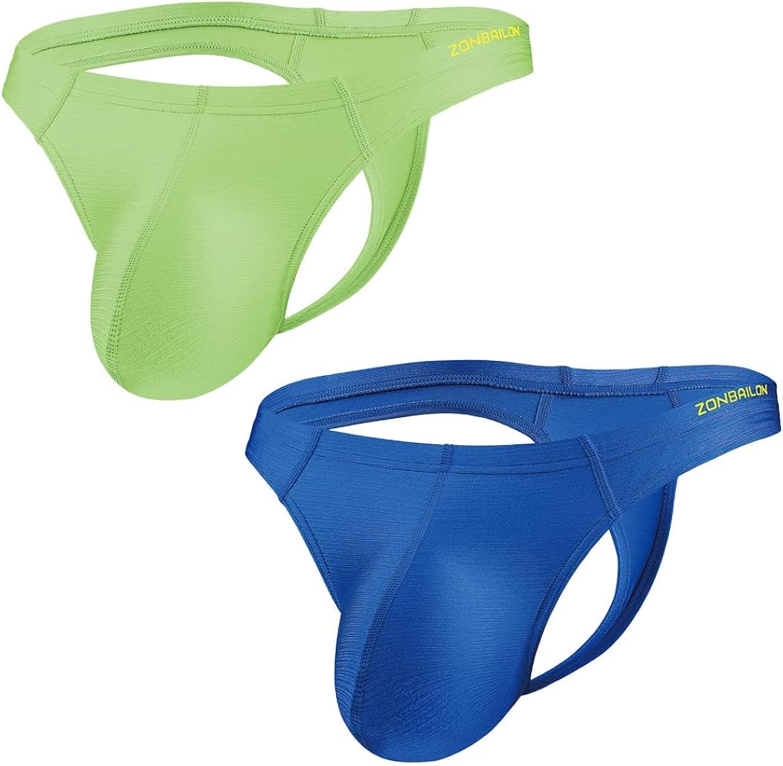 Men's Jockstrap Thongs Soft Briefs T-Back Stretch Athletic Underwear Sexy G-String Low Rise Bulge Pouch