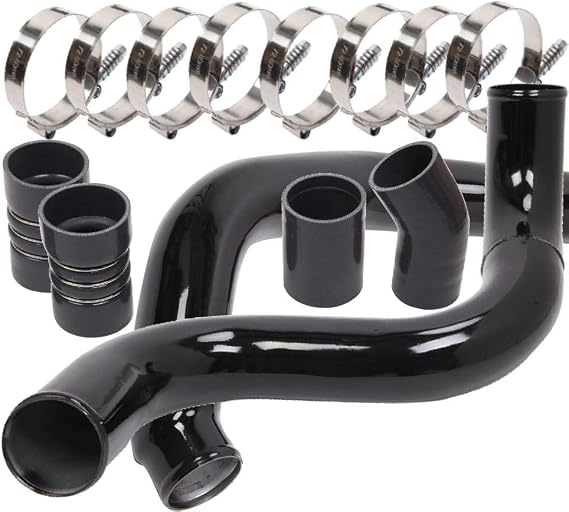 Turbo Intercooler kit Pipe Boot for Ford 6.0L CAC Intercooler Pipe Boot kit 03-07 Tube Powerstroke for Ford F250 F350 F450 F550 (Black)