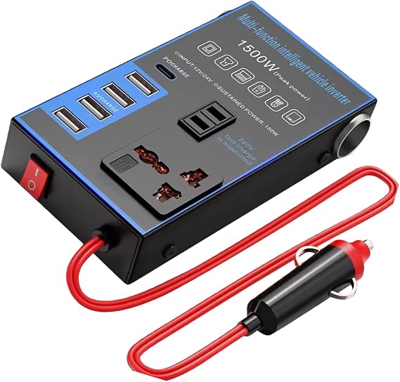 信頼できる1500wオートコンバーター12v 24vから220v電気自動車パワーチェンジャー旅行やアウトドアアクティビティに最適大出力カーインバーター