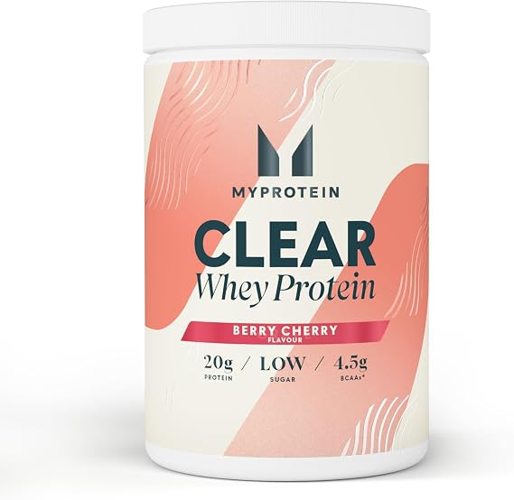 Myprotein Clear Whey Isolate Protein Powder | Berry Cherry -20 Servings | 20g Protein per Serving| Fruity Protein Juice Drink with Low Sugar | Refreshing Low-Calorie Protein Water Alternative