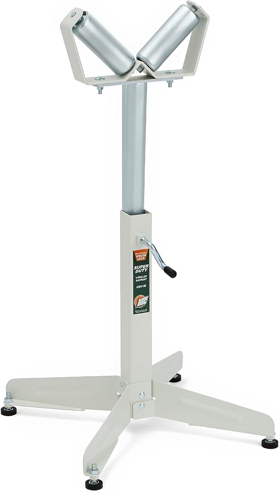 HTC HSV-15 Pipe Stand V head Roller Super Duty Adjustable 22-Inch to 32-Inch Tall , White
