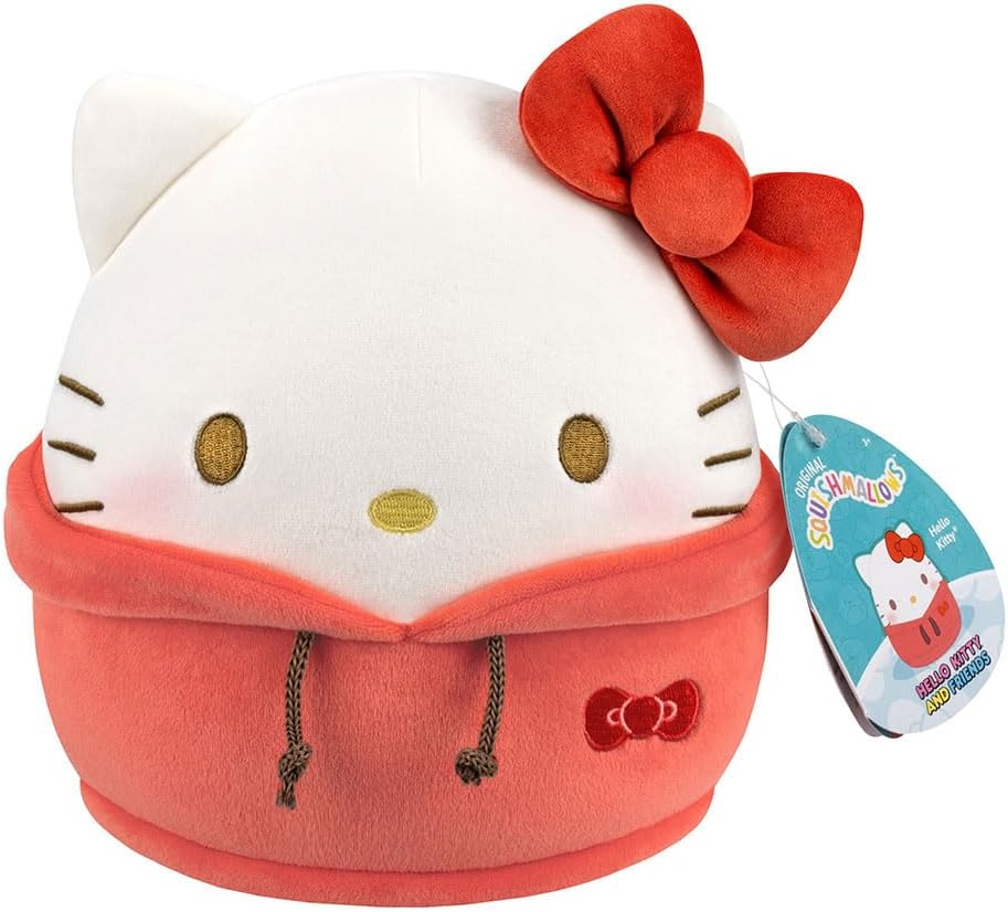 Squishmallows Sanrio Orijinal Hello Kitty 20 cm Resmi Caz Yazarları Kapüşonlu Sweatshirt