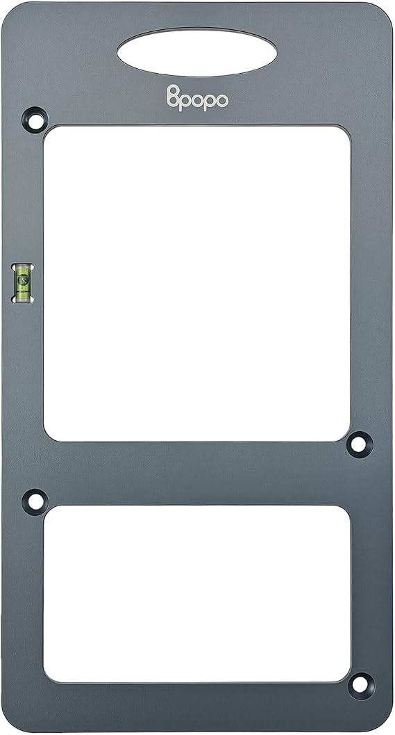 Low Voltage Mounting Bracket Template, Stainless Steel One-Step Cutout Guide for Single & Double Gang Outlets, Faster, More Accurate Wall Openings Without Tracing