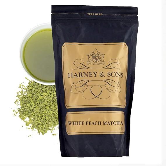 Harney & Sons White Peach Matcha Loose Leaf Green Tea, 16 oz