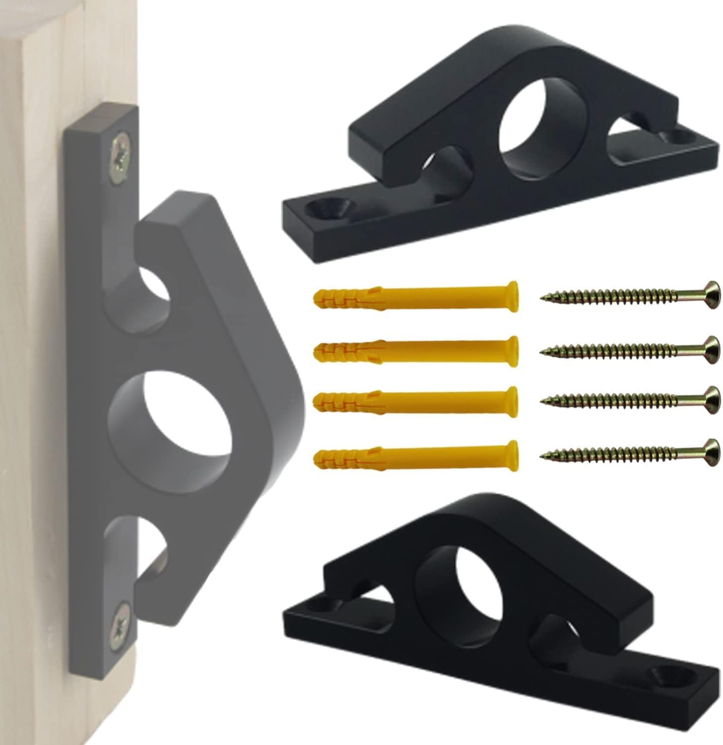 2 Pcs Resistance Band Wall Anchors, Space Saving Wall Mount Clips for Home Gym Workouts for Strength Training, Fitness, and Physical Therapy Exercise