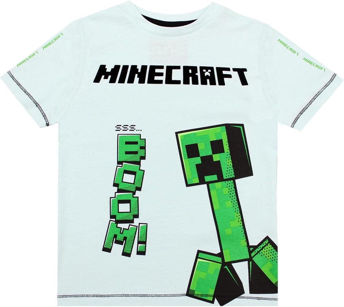 Minecraft Clothes for Boys | Kids T Shirt Gaming Gifts | Childrens Short Sleeve Top Duck Egg 9-10 Years