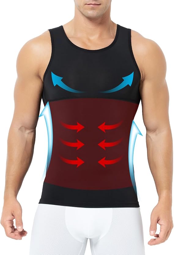 Casey Kevin Men's Compression Vest Shapewear 4-Way Stretch Slimming Vest