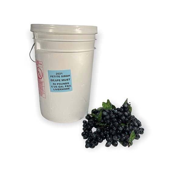 2021 Petite Sirah Bucket Frozen Grape Must 6 Gallons - Livermore Valley California