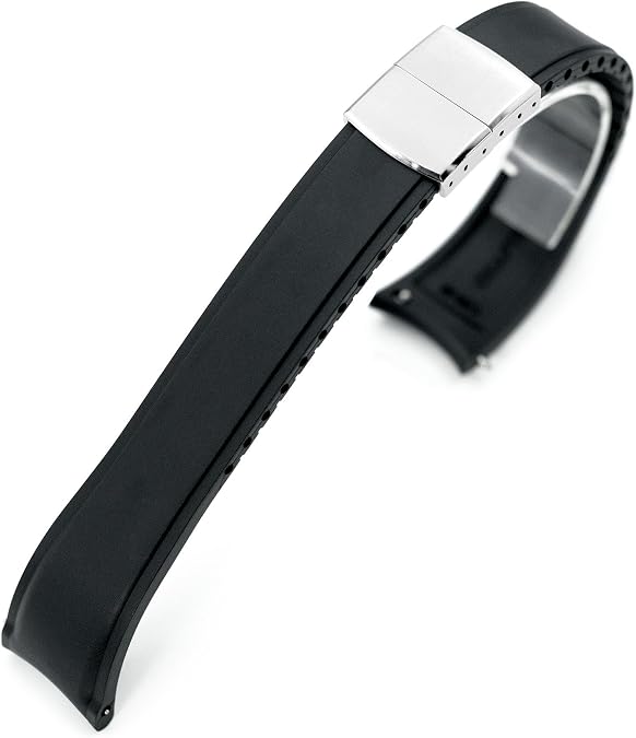 Crafter Blue CX03 Black Quick Release Flexi-Curved FKM Rubber Watch Strap