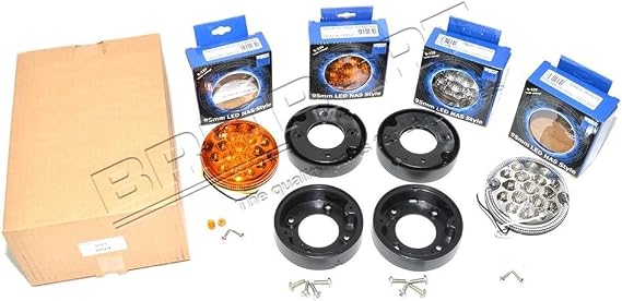 Britpart Nas Style Led Upgrade Front Lamp Kit Oem Wipac Compatible With Land Rover Defender, Part # Da1274