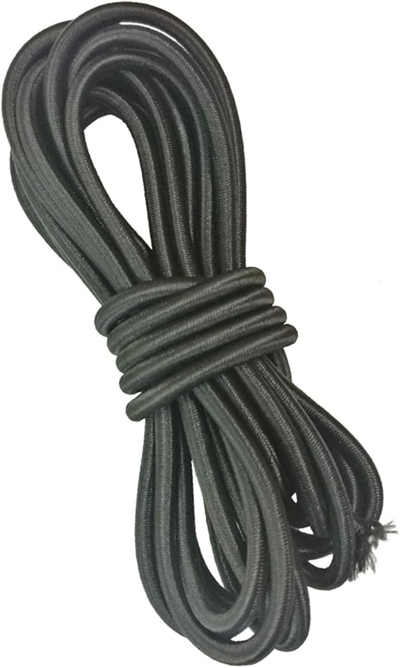 YXYX Kayak Replacement Accessories Marine Boat Kayak Elastic Bungee Shock Cord Paddle Leash Canoe Fishing Rod Leash Surfing Tie Down Roof Rack Used for Kayak Repair (Color : Black 10M 5mm)