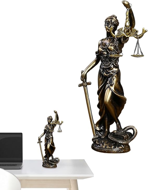 Lady Justice Statue - Lawyer Decor | Lawyer Lady Justice Resin Decor | Scales of Justice Decor | Law Decor | Justice Fairness Goddess Statue Greek Mythology Ornaments for Studio Desk