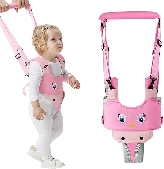 IULONEE Baby Walking Harness Handheld Kid Walker Helper Assistant Belt Pink