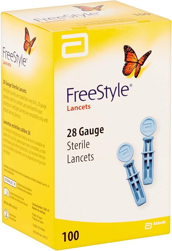 Freestyle Generic Lancets Compare to Freestyle - 100 Count - for use with Freestyle and Precision Blood Glucose Monitoring Systems - Fits Almost All Other Lancing Devices