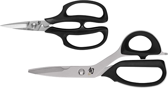 Shun Classic 2 Piece Shear Set | Heavy Duty Cooking Scissors, Durable 420J2 Stainless Steel, Padded Handle for Extra Comfort, Kitchen Shears Set