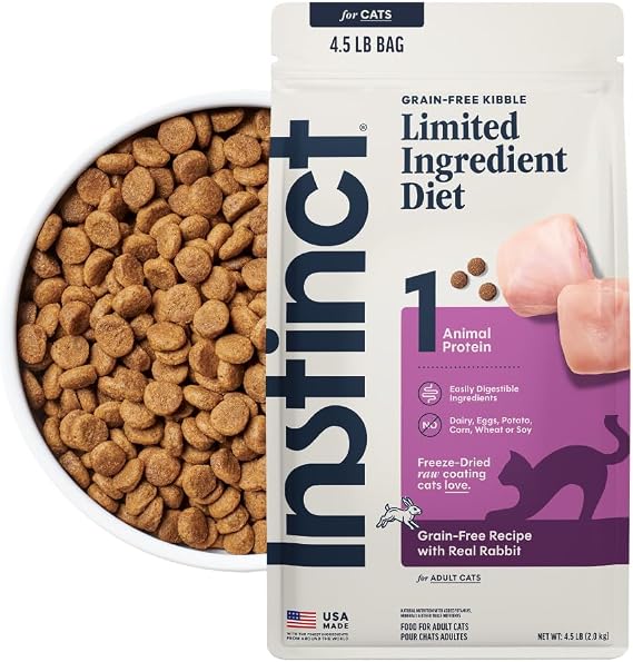 Instinct Limited Ingredient Diet Dry Cat Food, Real Rabbit, 4.5 lb. Bag