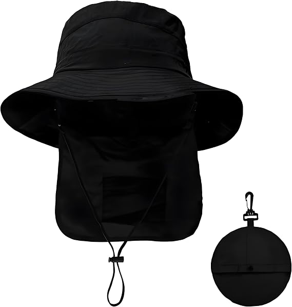 UPF 50 Unisex Waterproof Fishing Hat Wide Birm Bucket Hat UV Protection Boonie Hat