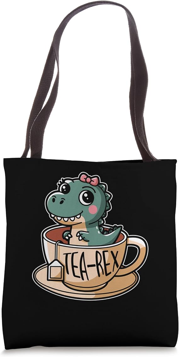Tea-Rex Cute T-Rex Dinosaur Kawaii Dino Tote Bag