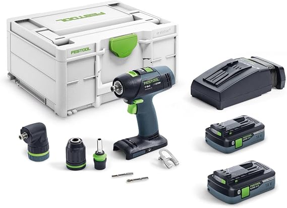 Festool 577608 Cordless Drill T18+3 HPC 18V 4.0 Ah I-Set