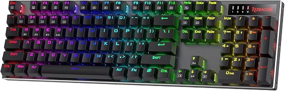 Redragon K556 PRO Upgraded Wireless RGB Gaming Keyboard, BT2.4Ghz Tri-Mode Aluminum Mechanical Keyboard wNo-Lag Connection, Hot-Swap Linear Quiet Red Switch
